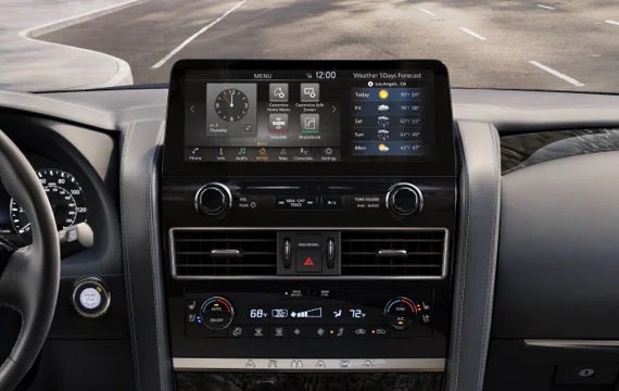 2023 Nissan Armada touchscreen and front console | Petro Nissan in Hattiesburg MS