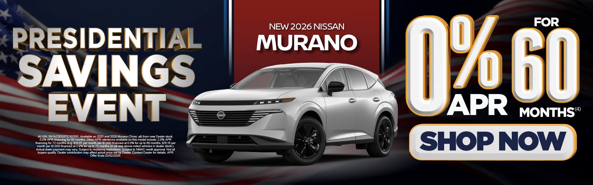 2026 Nissan Murano	0%/60 months*