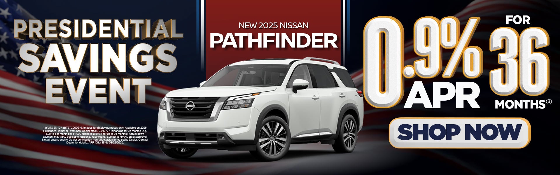 2025 Nissan Pathfinder	0.9%/36 months*