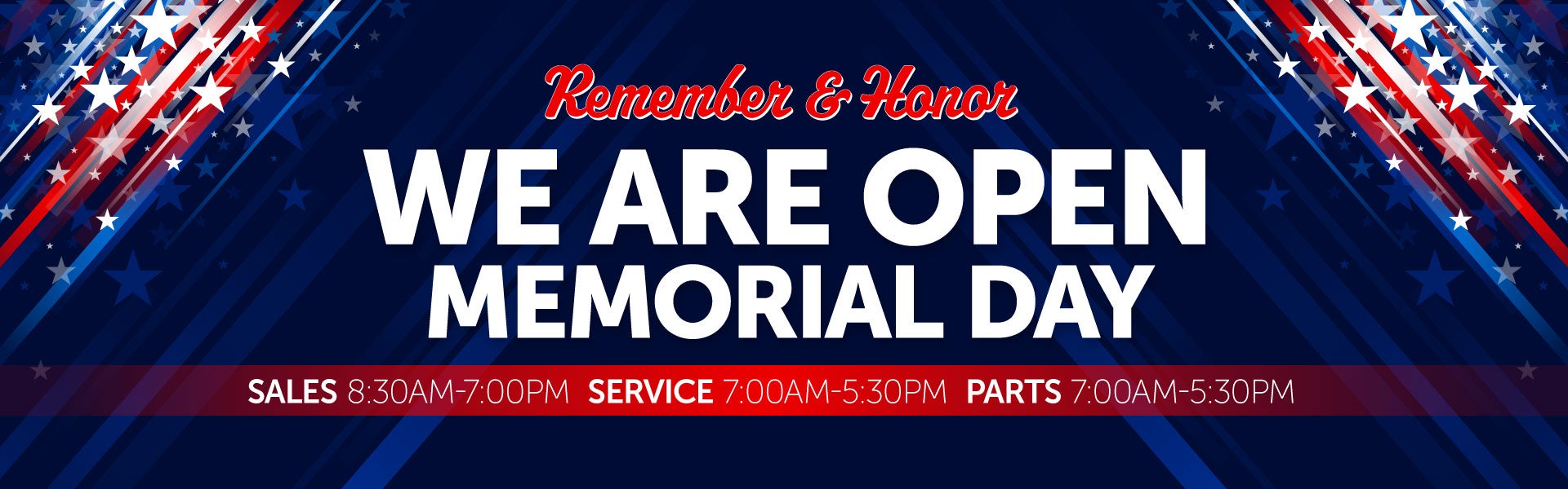 Memorial Day Hours