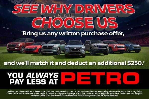Bring a written purchase offer, we'll match it & deduct $250
