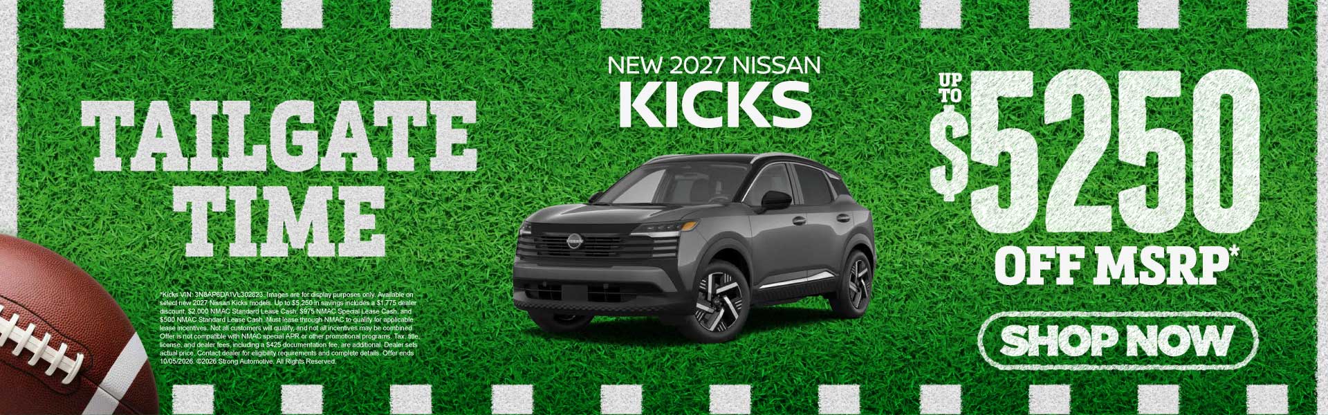 2027 Nissan Kicks	Up to $5,250 off MSRP*