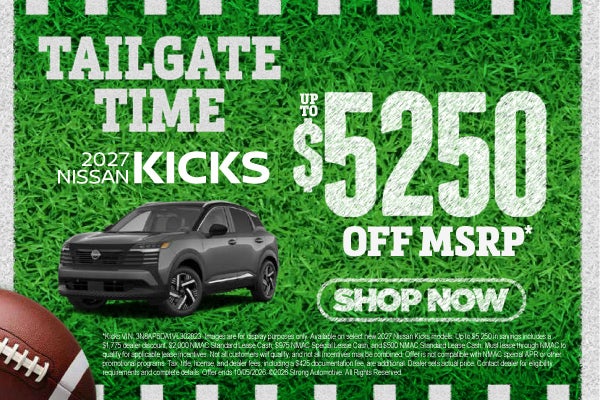2027 Nissan Kicks	Up to $5,250 off MSRP*