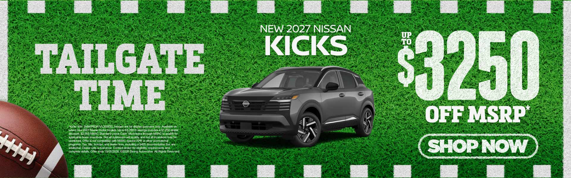 2027 Nissan Kicks	Up to $3,250 off MSRP*