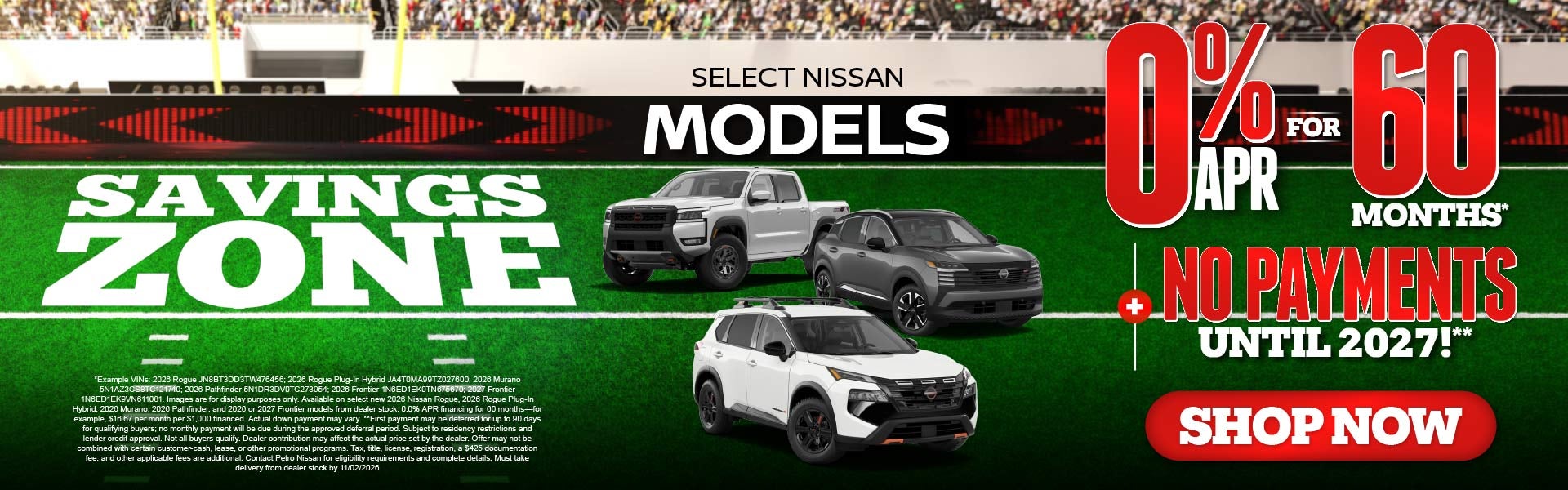 Select Nissan Models! 