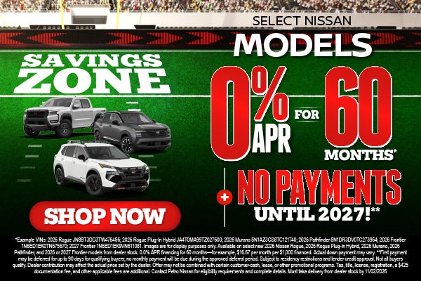 Select Nissan Models! 