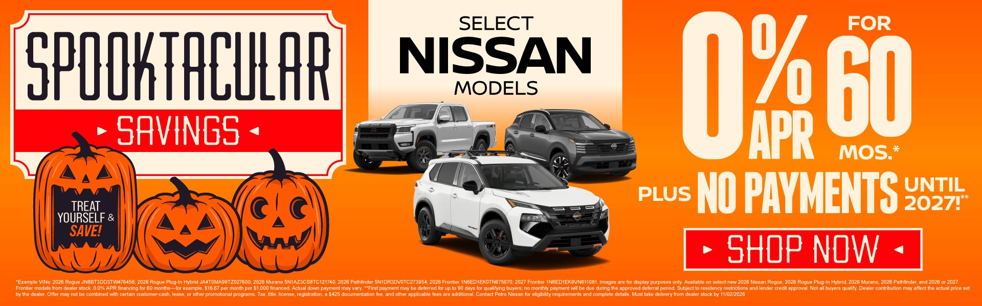 Select Nissan Models! 